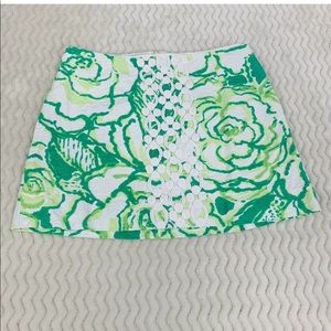 Lilly Pulitzer Tate Lace Green White Skirt Size 0